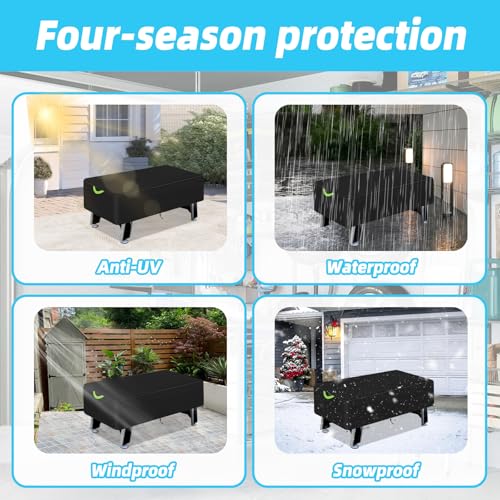 Air Hockey Table Cover, Heavy Duty Waterproof 600D Oxford Air Hockey Game Tables Covers , Indoors/Outdoors Game Table Accessories, 83.8" W X 44" D X 15" H,Black