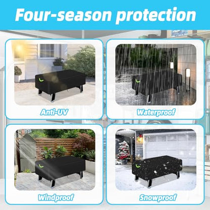 Air Hockey Table Cover, Heavy Duty Waterproof 600D Oxford Air Hockey Game Tables Covers , Indoors/Outdoors Game Table Accessories, 83.8" W X 44" D X 15" H,Black