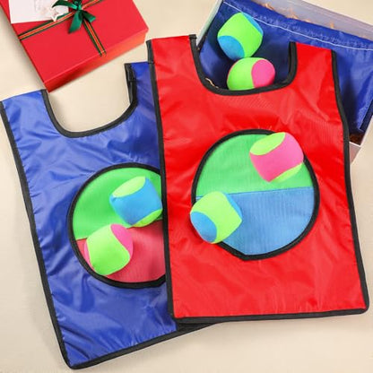 Dodgeball Game for Kids Toss and Catch Ball Set - 2 Catch Vests, 6 Dodgeballs & Drawstring Bag, Outdoor Yard Catching Ball Set Graduation Birthday Party Games