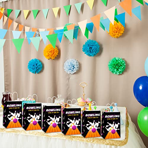 chiazllta 12 Pieces Bowling Party Gift Treat Bag Bowling Ball Candy Goodie Favor Bags with Handle for Bowling Theme Birthday Party Baby Shower Favors Supplies - style: Bowling Ball