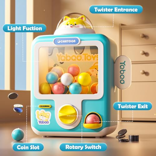 Skirfy Vending Machine Kids Toys 10 Empty Eggs Mini Vending Machine Erasers Operated Gumball Prize Machine Maker Game Claws Machine Easter Game Sensory Toys Dolls Gifts（Blue） - color: Blue