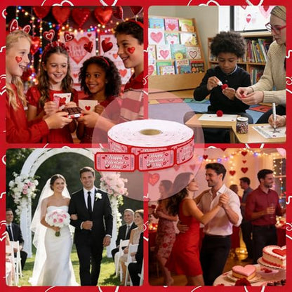 1000 Pcs Valentine Raffle Tickets Roll Red Romantic Heart Carnival Raffle Tickets with Unique Numbered Games Door Drink Prizes Tickets for Events Wedding Anniversary Party Favors Supplies - color: Valentine Raffle Tickets-red