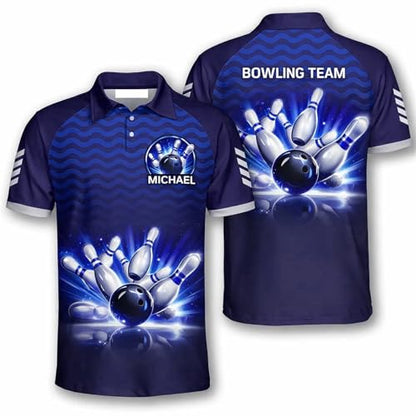 GABITA Personalized Bowling Jerseys for Men, Custom Bowling Polo Shirt, Bowling Shirts Gift for Bowler Team Player - color: A58