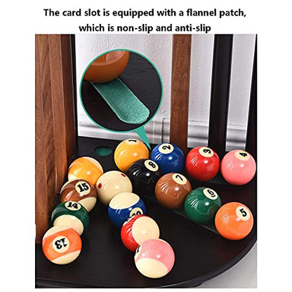 Billiard Corner Stand Freestanding Pool Cue Rack Unisex's Hardwood Corner Floor Billiard Rack Holds 8 Pool Cue Stick and Full Set of Pool Balls (A)