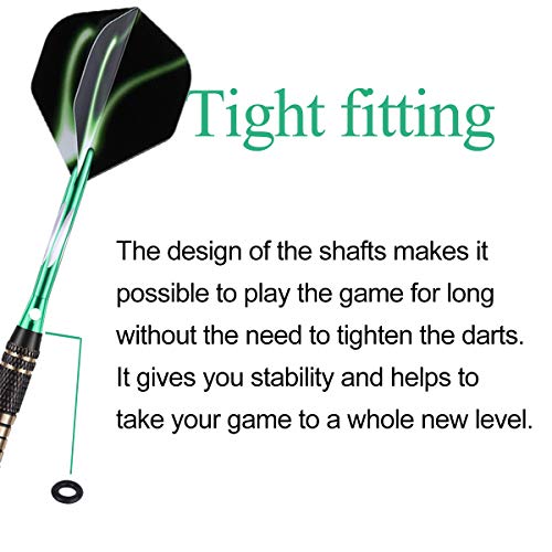 Soft tip Darts Set 18/20 Grams - Professional Darts Plastic Tip with Brass Barrel + Aluminum Shafts + 50 Rubber o-Ring + 6 Flights +50 Soft Tips for Electronic Dartboard - color: 18g-GREEN