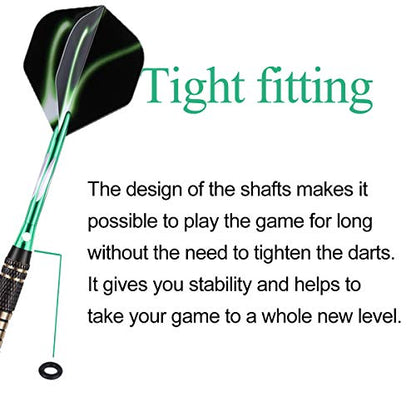 Soft tip Darts Set 18/20 Grams - Professional Darts Plastic Tip with Brass Barrel + Aluminum Shafts + 50 Rubber o-Ring + 6 Flights +50 Soft Tips for Electronic Dartboard - color: 18g-GREEN