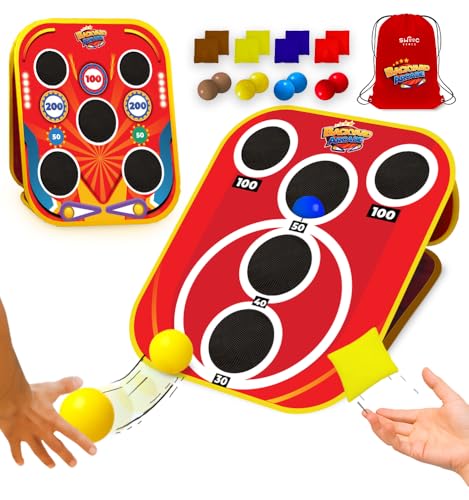 Swooc Games® - Backyard Arcade™ | 2-in-1 Bean Bag Toss Game for Kids w/Carry Bag | 5-Second Setup & Storage | Outside Toys for Toddlers | Carnival Games for Kids | Outdoor Toddler Activities