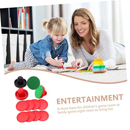 1set Air Hockey Pucks Replacement Ergonomic Paddles Pucks and Felt Covers for Game Tables for Home Use Carnivals and Fairs