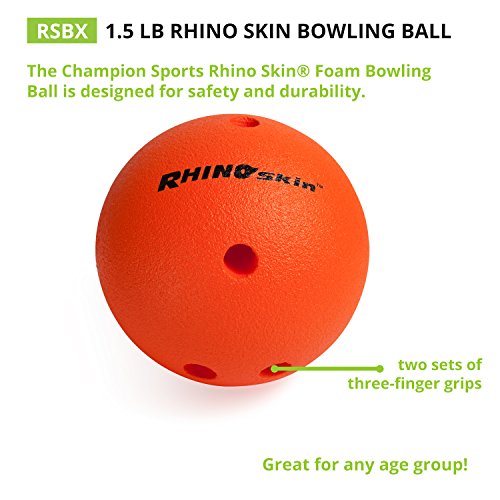 Champion Sports Foam Bowling Ball: Rhino Skin Soft - 1.5 Lb Bright Orange