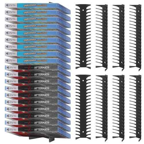 Video Game Storage Wall Mount - 8PCS Heavy-Duty Metal Game Case Holder Media Storage Shelves for PS, Xbox, DVD, Switch Game Organizer Display Stand, Holds up to 152 - size: 8-Pack