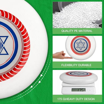 6 Pack Glows in The Dark Flying Disc 175g 10.63 Inch Sport Flying Disc Bulk Adult Team Sports Flyer Discs Durable for Outdoor Beach Pool Park Camping Game Competitions