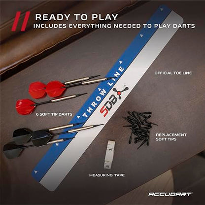 Accudart Smart Electronic Dartboard – Soft Tip Board with Online Play, Bluetooth App Scoring, Stat Tracking & 15.5” Regulation Target