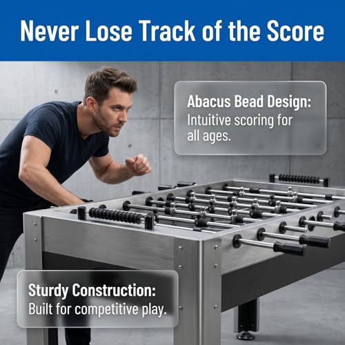 SUPVOX Foosball Score Keepers: Abacus Style Table Soccer Scoring Beads - Black Wooden Scoreboard with Metal Rods - Universal Fit for Most Football Tables