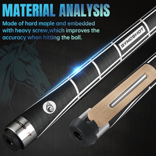 Carbon Fiber Pool Cue Stick 58" Professional Pool Sticks for Adults Full Carbon Technology Tacos De Billiar Low Deflection Billiard Pool Table Cues 3 Colors Available - color: Black- H1