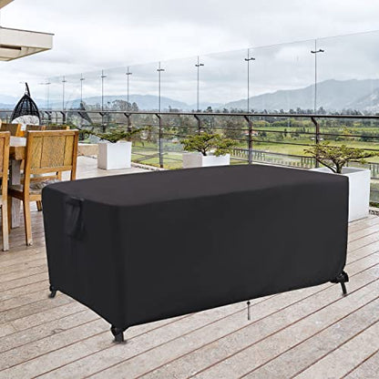 Outdoor Dining Table Cover, 64 Inch Rectangle Patio Dining Table Cover, Waterproof Outside Tables Covers Furniture Covers - 64 X 38 X 28 Inch - size: 64" L x 38" W x 28" H