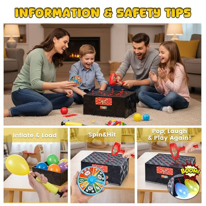 LovesTown Balloon Pop Game, Blast Box Board Games for Family Night Juegos De Mesa Birthday Gifts Party Supplies for Adults and Kids