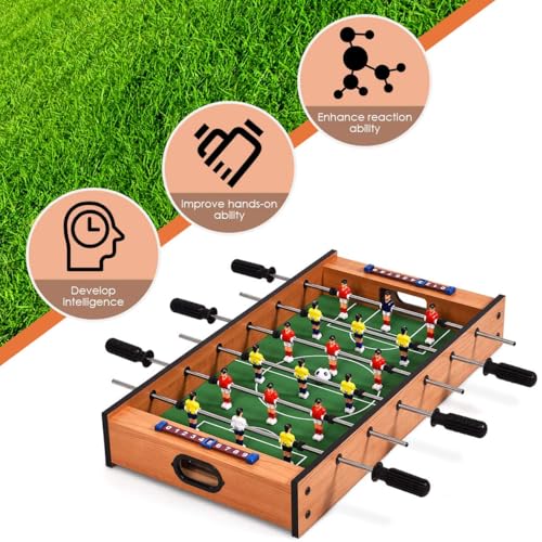 GLACER Multi Game Table, 2 in 1 Mini Foosball Table w/Manual Scoring Bar, Realistic Playing Field, Compact Air Hockey Table for Game Room, Home, Play Room, Bars, Parties