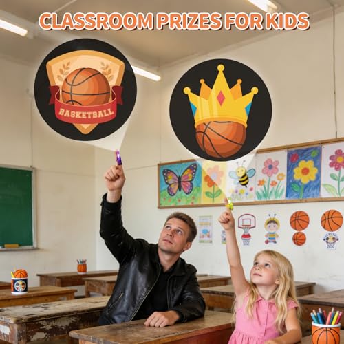 36 Pack Basketball Party Favors LED Finger Lights, Glow in the Dark Sports Birthday Party Supplies, Goodie Bag Stuffers Classroom Treasure Box Prizes for Kids - style: Basketball