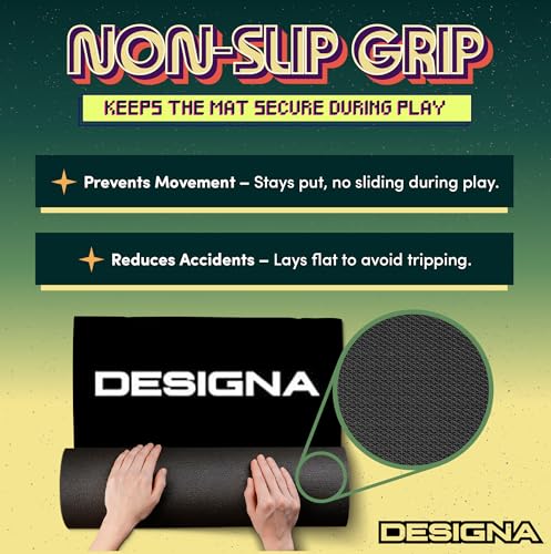 Designa Darts | Non-Slip Carpet Dart Mat with Double Top Design & Throw Lines | 290cm x 60cm