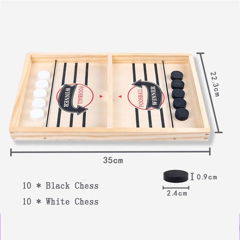 Board Game Fast Sling Puck Game Fast Action Wooden Air Hockey Board Games for Adults, Family Night or Friends Party(Small 2) - size: Small 2