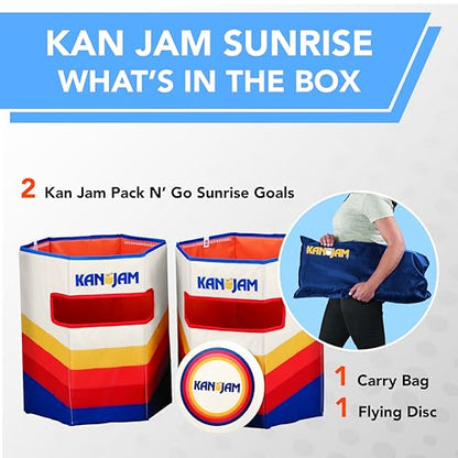 Kan Jam Pack 'N Go Foldable Travel Disc Toss Game - Portable All-Weather Beach Games - Built-in Scoring & Easy Setup - Tailgate Essentials & Yard Fun