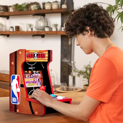 Arcade1Up NBA JAM Countercade Arcade Machine with NBA JAM TE and NBA Hang Time, 7" LCD Screen, Light-Up Marquee and Real-Feel Arcade Controls