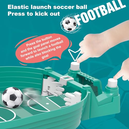 Tabletop Foosball Game, Easy Assembly Desktop Soccer Board for Two Players, Portable Football for Family Night - color: Blue