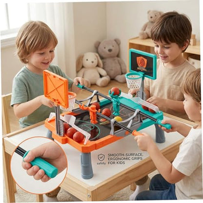 Basketball, Tabletop Basketball Shooting Game - Duel & Score Fun for 2 Players, Interactive Family Game Night with Mini Hoops and 10 Balls