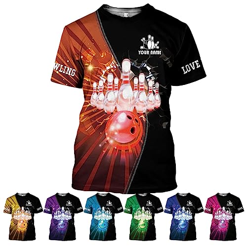 Rivelus Personalized Name Bowling Shirts for Men and Women 3D, Bowling Shirts for Team Bowling, Bowling Shirts Gift - color: Blm25