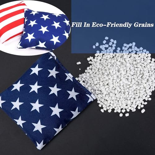 Portable Cornhole Board Set with Carrying Case and 8 Bean Bags for Indoor and Outdoor Use, American Flag Theme, 3 x 2 Feet, Red White Blue, TG-USA-1