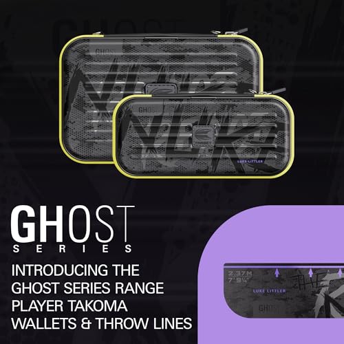 Target Darts Luke Littler Ghost Series XL Takoma Wallet, Regular – Darts Case, Black/White Storage Cases, “The Nuke” Zipper Dart Holder, Professional Accessories – Holds 6 Fully Assembled Darts - style: XL Wallet