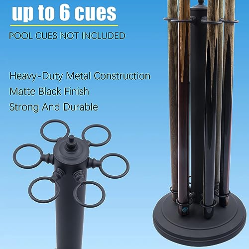 Pool Stick Holder, Pool Cue Rack, Pool Cue Holder Floor Stand, Stand Style Metal Billiard Cue Racks, Holds 6 Pool Cue Sticks