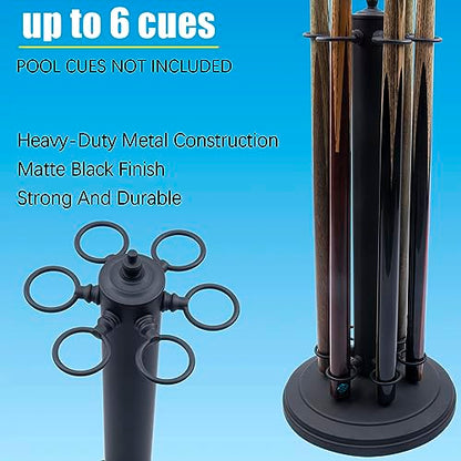 Pool Stick Holder, Pool Cue Rack, Pool Cue Holder Floor Stand, Stand Style Metal Billiard Cue Racks, Holds 6 Pool Cue Sticks