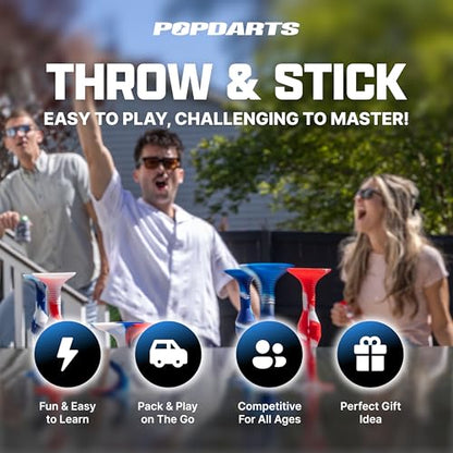 Popdarts PRO Pack Game Set (Rizzle) - Indoor, Outdoor Suction Cup Throwing Game - Competition with a POP - color: Black/Teal/Red/White