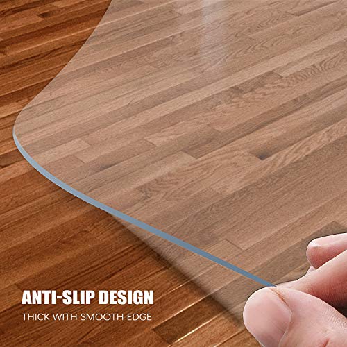 Kuyal Clear Chair Mat, Hard Floor Use, 48" x 32" Transparent Office Home Floor Protector mat Chairmats (48" x 32" Rectangle) - size: 48" x 32" Rectangle