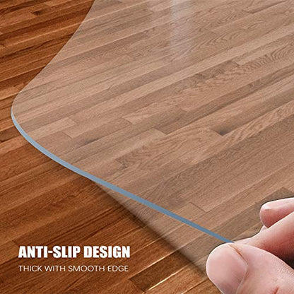 Kuyal Clear Chair Mat, Hard Floor Use, 48" x 32" Transparent Office Home Floor Protector mat Chairmats (48" x 32" Rectangle) - size: 48" x 32" Rectangle