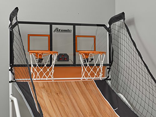 Atomic Slam Dunk Basketball Shootout Includes 4 Miniature Basketballs and Air Pump and Needle
