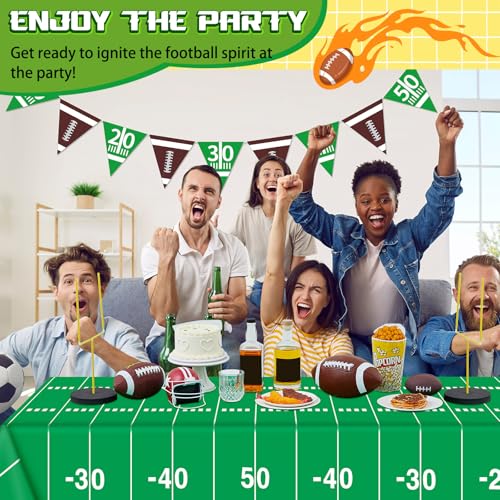 5 Pcs Football Goal Post Party Decorations Football Field Goal Post Centerpiece Sports Court Tablecloth Decor Table Decorations Pennant Banner for Birthday Party Game Day Supplies