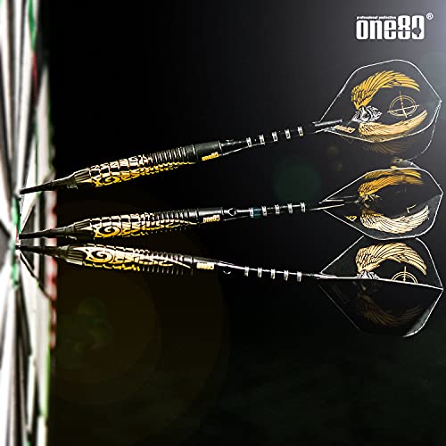 ONE80 Soft Tip Darts Set, 16grams, 12 Pack Steel/Brass Barrel, with Extra Flights, Aluminum Shafts, Flight Protectors and Tool Kit … - style: Brass Barrel