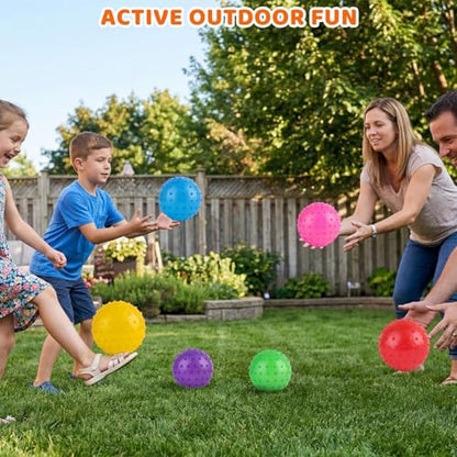LOVEINUSA 8PCS Bounce Balls with Pump, 7 inch Spiky Massage Sensory Balls for Kids Party Favors