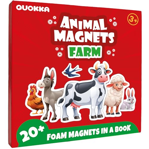 QUOKKA Travel Magnetic Puzzles for Toddlers 1-3 – 20+Pcs Farm Toy Game with Extra-Long Play Book – Fun Travel Game for Kids Ages 3-5 – Strong Magnets for Car Activities – Fun Toddler Puzzle Ages 2-4 - color: 01. Pink
