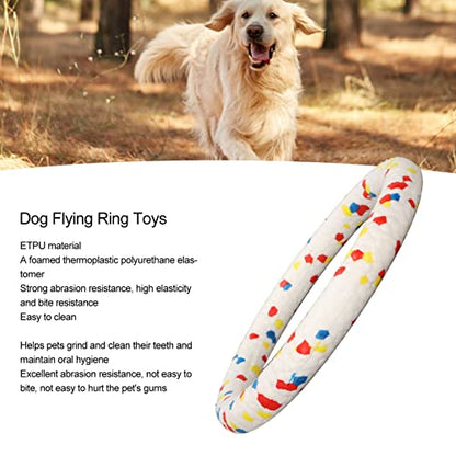 F&Yard Dog Flying Ring Toy, Floating Interactive Pet Flying Disc Ring in ETPU, Elastic Washable Play Toy for Dogs