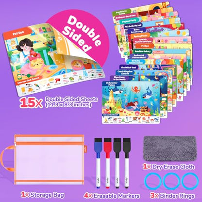 JoyCat Seek & Find Game Book, Educational Toys for Girls Ages 3-5, Preschool Learning Activities for Toddlers & Kids, Christmas Road Trip Travel Toys for Car & Airplane, Gifts for 3 4 5 6 Year Olds - style: 3. Seek & Find Girls