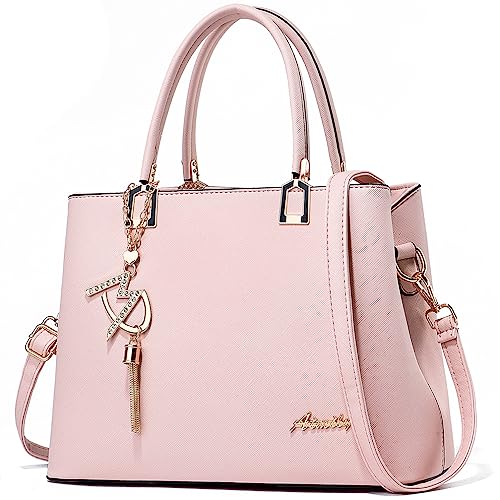 Womens Purses and Handbags Shoulder Bags Ladies Designer Top Handle Satchel Tote Bag - color: Light Pink