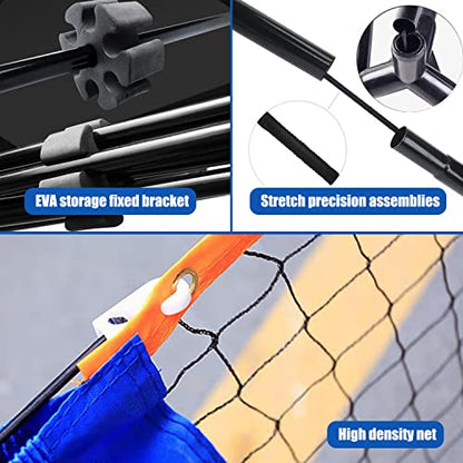 Eastgoing 10 ft Mini Portable Soccer Tennis Net | Pickleball Net System with Carrying Bag for Driveway Backyard. Easy Assemble Beach Tennis Net | Tennis Practice for Indoor and Outdoor