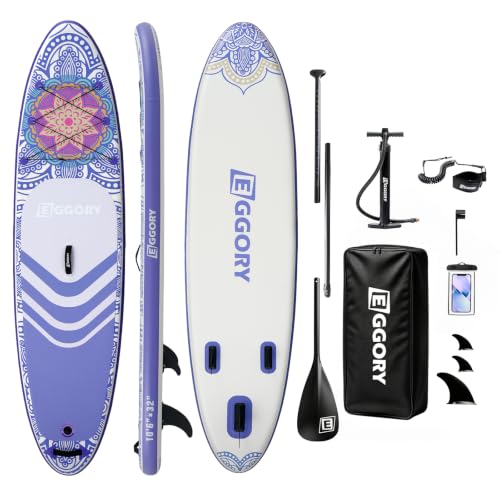 Inflatable Paddle Board,Stand Up Paddle Board Set, Extra Wide SUP Board with Removable Fin, Floating Paddle, Hand Pump, Waterproof Phone Pouch,Traveling Board - color: TT purple