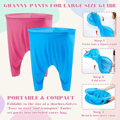 MiniInflat 12 Pcs Granny Pants Yard Game, Big Pants Ball Catch Outdoor Games with Inflatable Beach Balls and Pump for Family Reunion & Adult Groups Yard Summer Swimming Pool Water Games (Pastel) - color: Pastel