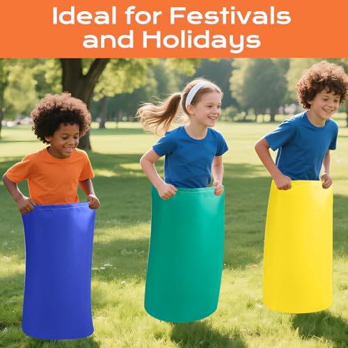 32 Pcs Outdoor Games Potato Sack Race Bags, Egg and Spoon Race Lawn Games, Outdoor Lawn Game for Adults, 3-Legged Race Bands for Outside Backyard Birthday Party Field Day Family