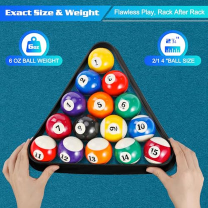 Pool Balls Billiard Set – 16 Regulation Billiard Balls for Pool Table, Pool Table Balls Set, Billiards Accessories for Home or Club Play