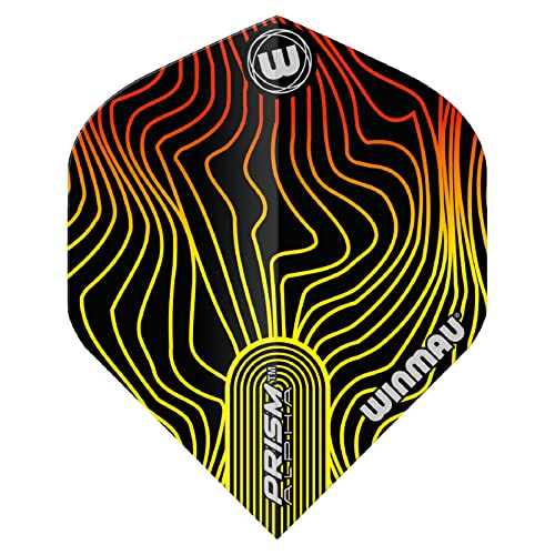 WINMAU Prism Alpha Solar Design Dart Flights - Standard Shape 100 Micron Polymetronic Flights for Stable Throw Control, Replacement Flights for Steel & Soft Tip Darts, 3 Sets (9 Flights)